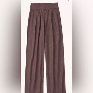 Abercrombie linen-blend ultra wide-leg pant XS in brown